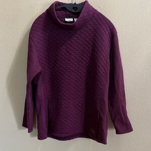 L.L. Bean Women's Plum Quilted Turtleneck Sweater
